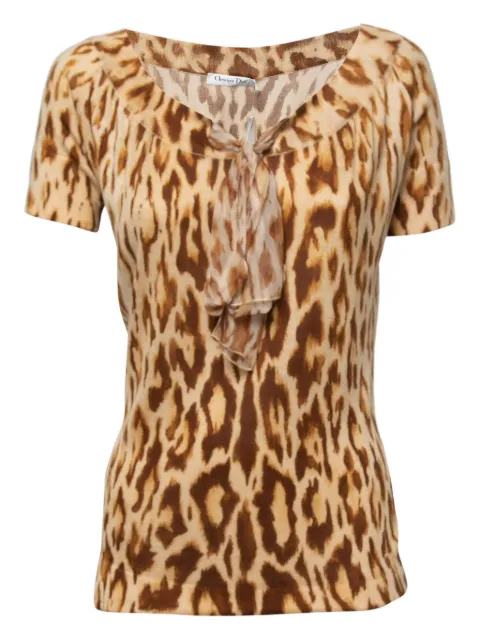 Christian Dior Pre-Owned leopard-print top Neutrals 794421