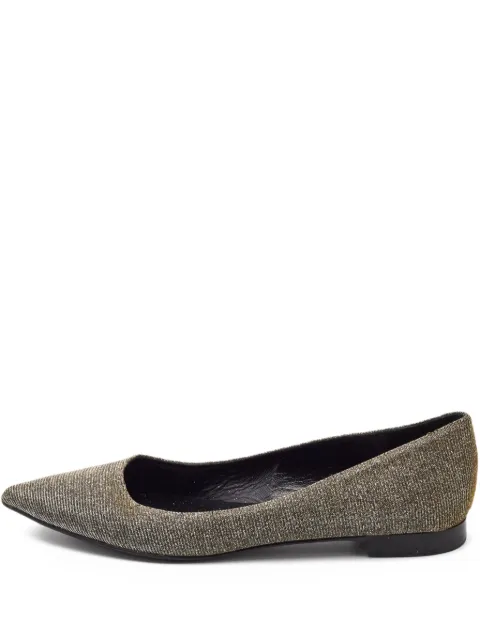 Saint Laurent Pre-Owned lurex-detailing ballet flats Grey 970494