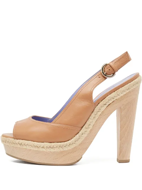 Sergio Rossi Vintage pre-owned peep-toe platform sandals Brown 964383