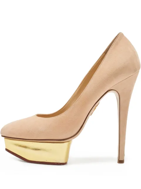Charlotte Olympia pre-owned 140mm Dolly pumps Neutrals 836242