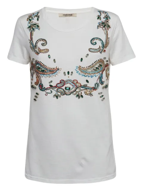 Roberto Cavalli Vintage 2010 paisley-embellishment T-shirt White 992977