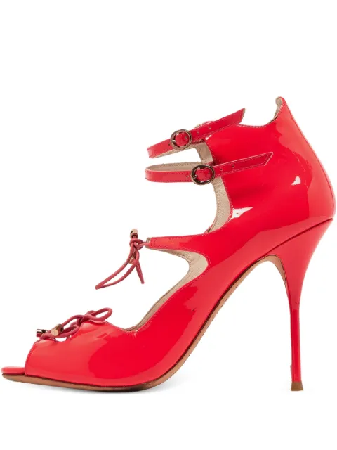 Sophia Webster pre-owned 110mm patent-leather bow-detailing sandals Pink 976780