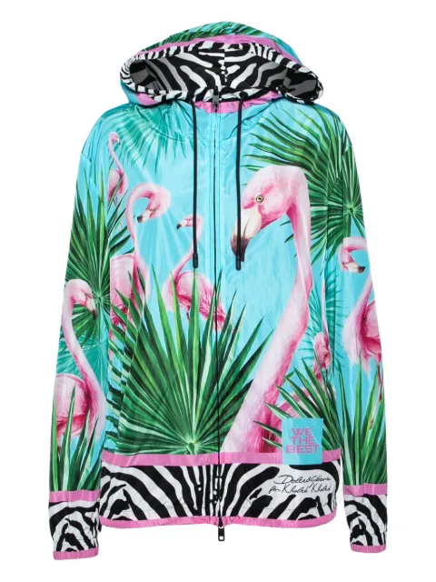 Dolce & Gabbana Pre-Owned x DJ Khaled flamingo-print hoodie Blue 628428