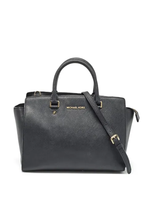 Michael Kors Vintage Selma textured-leather tote bag Black 979704