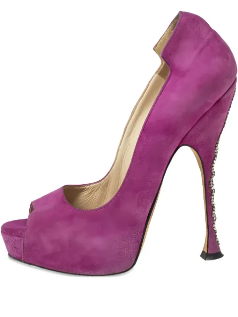 Brian Atwood pre-owned 140mm peep-toe pumps Purple 578600