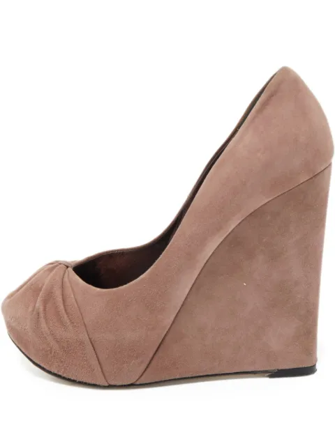 Gina pre-owned 130mm suede pumps Pink 792021