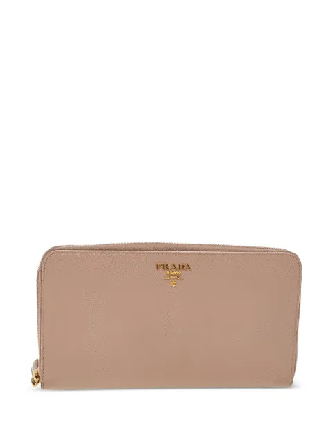 Prada Pre-Owned logo-appliqué wallet Neutrals 519008