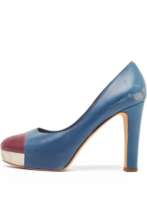 CHANEL Pre-Owned 110mm cap-toe platform pumps Blue 971494