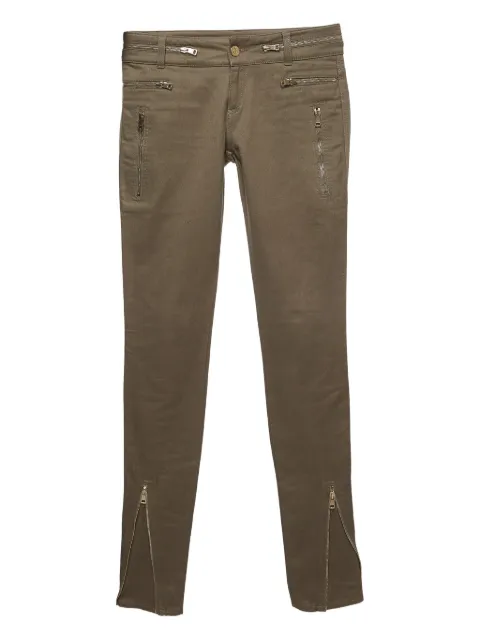 Gucci Pre-Owned zip-detail skinny-cut jeans Green 939150
