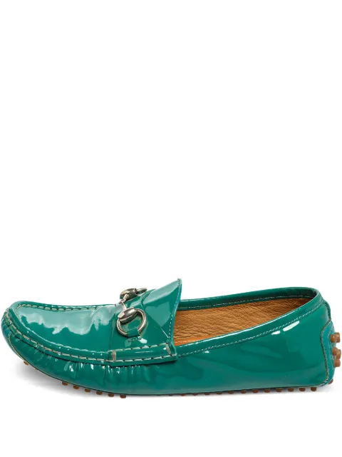 Gucci Pre-Owned Horsebit-detail leather loafers Green 582871
