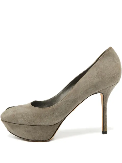 Sergio Rossi Vintage 105mm leather heeled pumps Grey 670600