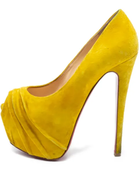 Christian Louboutin Pre-Owned 150mm Drapesse pumps Yellow 655716