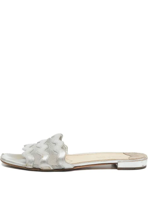 Prada Pre-Owned wave-mesh slide sandals Silver 1132257