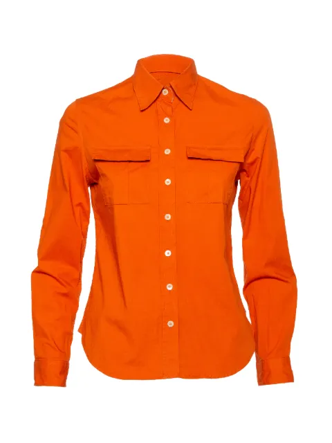 Burberry Pre-Owned cotton flap-pocket shirt Orange 414574