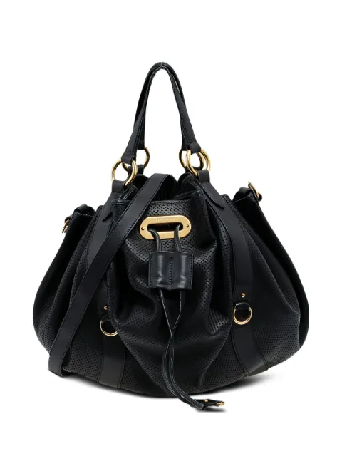 Polo Ralph Lauren Vintage pre-owned perforated-leather drawstring tote bag Black 554933