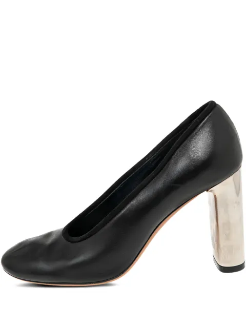 Celine Pre-Owned 85mm block-heel almond-toe pumps Black 532511