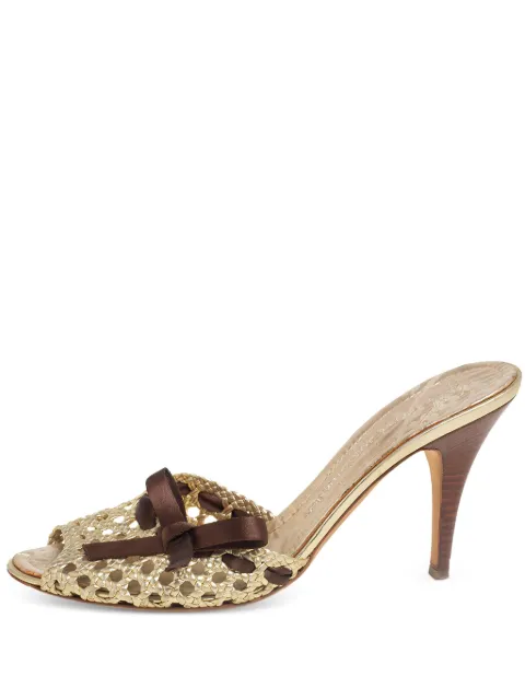 Giuseppe Zanotti Vintage woven bow sandals Gold 508341
