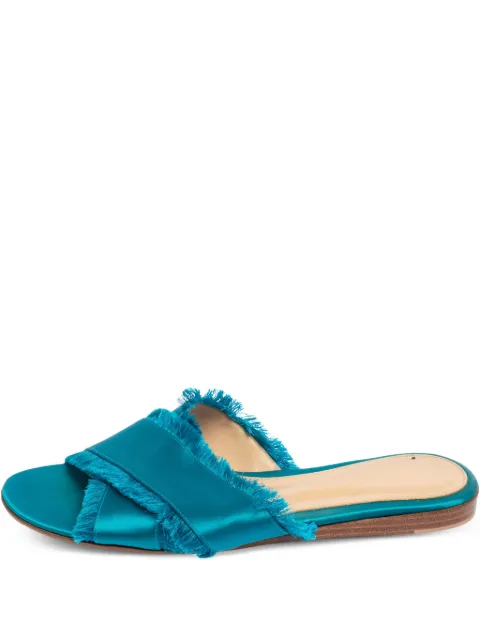 Gianvito Rossi 2024 pre-owned crisscross-fringed sandals Blue 499740