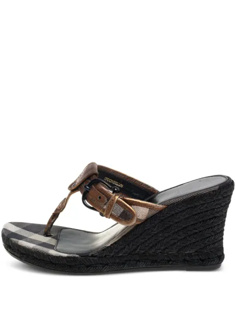 Burberry Pre-Owned metallic wedge sandals Black 444838