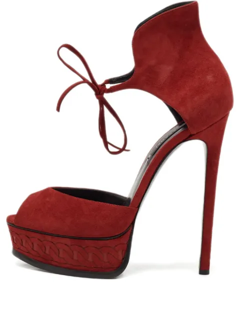 Casadei Vintage 150mm suede heeled sandals Red 1129703