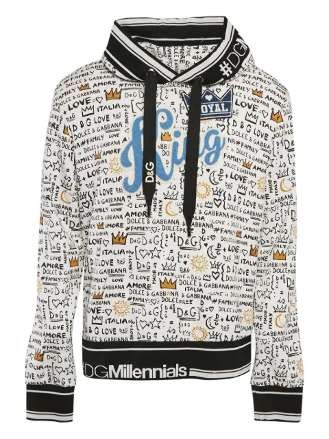 Dolce & Gabbana Pre-Owned graffiti-print hoodie White 1122102