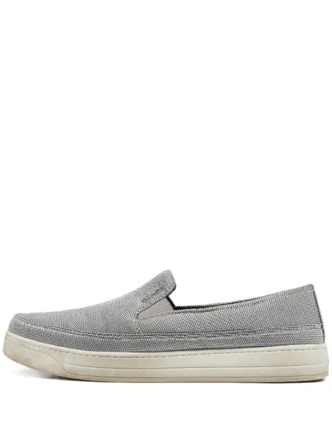 Prada Pre-Owned logo-lettering sneakers Grey 1117411