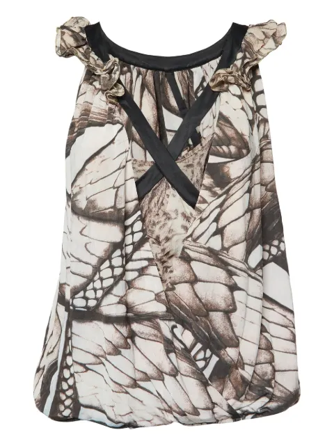 Just Cavalli Vintage pre-owned printed pleated blouse Brown 1073642