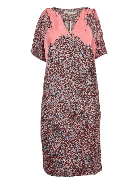 Balenciaga Pre-Owned 2011 Shoulder Detail Print Dress Pink 1038420