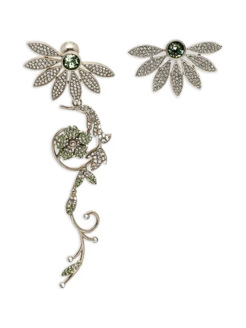 Burberry Pre-Owned flower crystal earrings Metallic 1046267