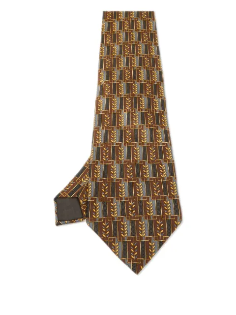 Lanvin Pre-Owned patterned silk tie Brown 1027619