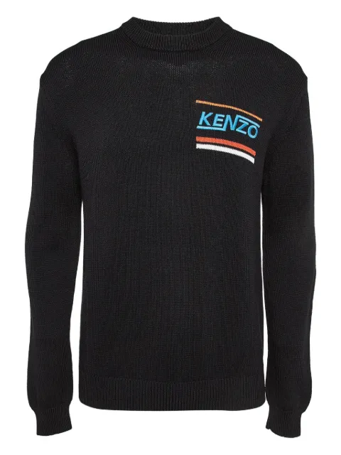 Kenzo Pre-Owned logo-embroidered sweater Black 1014752