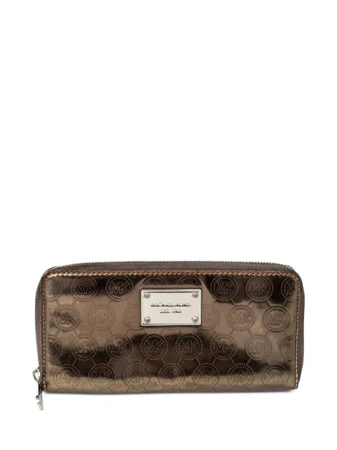 Michael Kors Vintage metallic logo-detail zip wallet Brown 469535