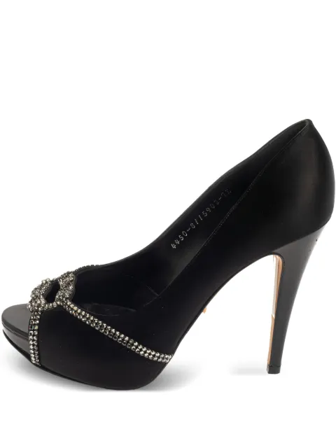 Gina peep-toe satin heels Black 376866