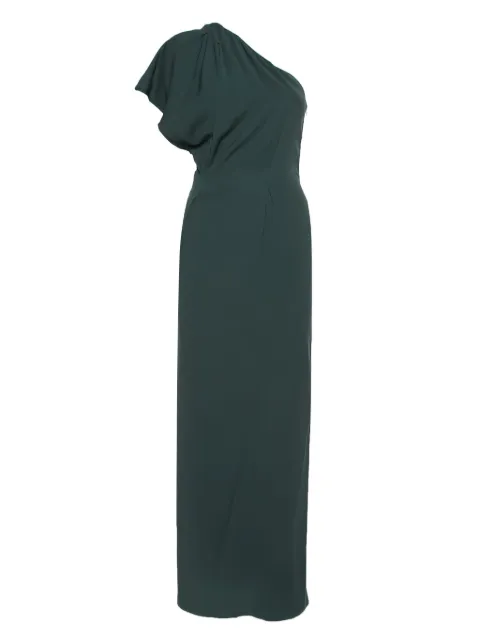 Fendi Pre-Owned one-shoulder ruched maxi dress Green 386788