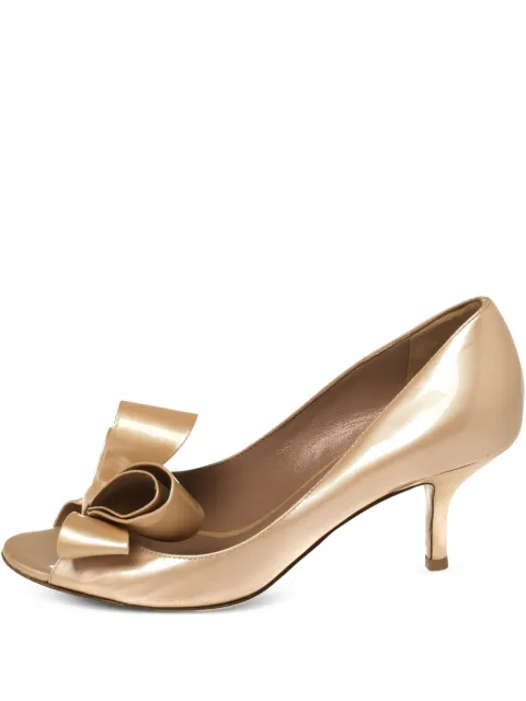 Valentino Garavani Pre-Owned 70mm bow-embellished pumps Neutrals 445775
