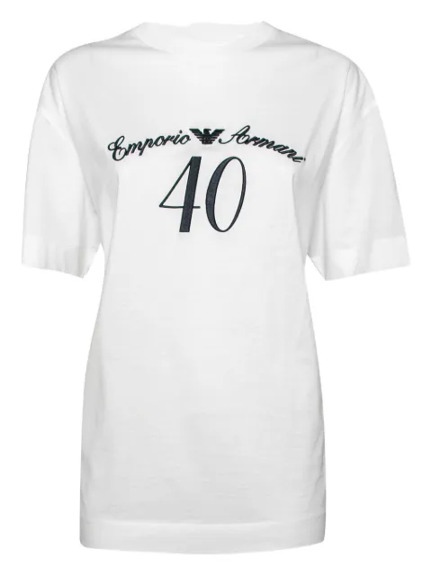 Emporio Armani Pre-Owned logo-print T-shirt White 632692
