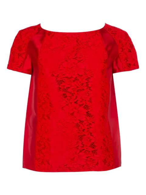 Valentino Garavani Pre-Owned lace-panelled blouse Red 441379