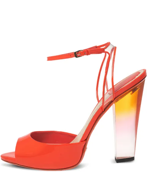 Christian Dior Pre-Owned 120mm patent-leather ankle-strap sandals Red 579185