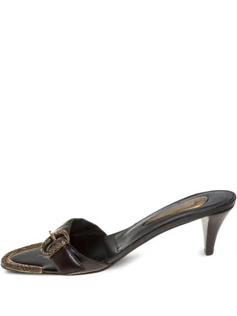 Giuseppe Zanotti Vintage leather buckle sandals Brown 434009