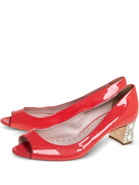 Miu Miu Pre-Owned 2024 50mm crystal-embellished pumps Red 456833