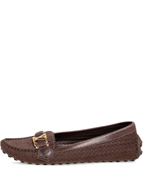 Louis Vuitton Pre-Owned logo-plaque loafers Brown 596023