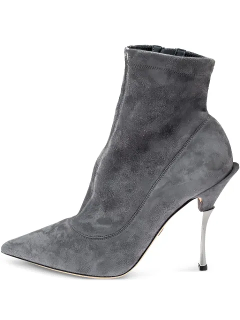 Dolce & Gabbana Pre-Owned 115mm leather ankle boots Grey 371667