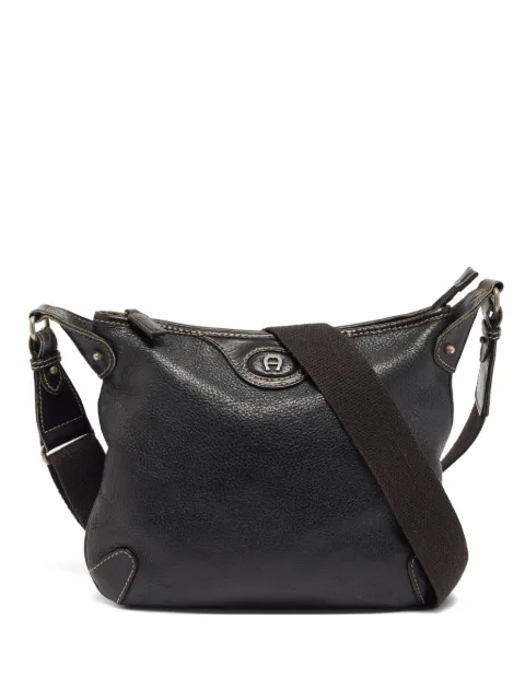 Aigner Vintage leather shoulder bag Black 968058