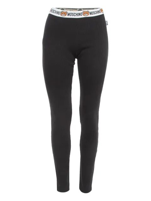 Moschino Pre-Owned logo-waistband leggings Black 919149