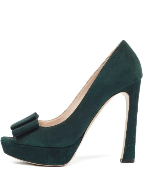 Miu Miu Pre-Owned suede platform pumps Green 987573