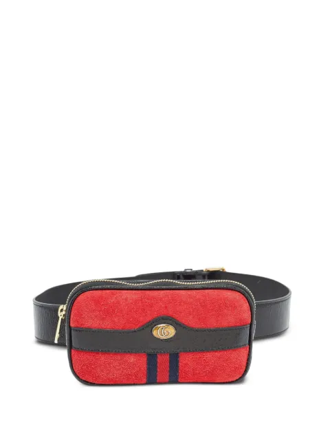 Gucci Pre-Owned suede panelled belt bag Red 975883
