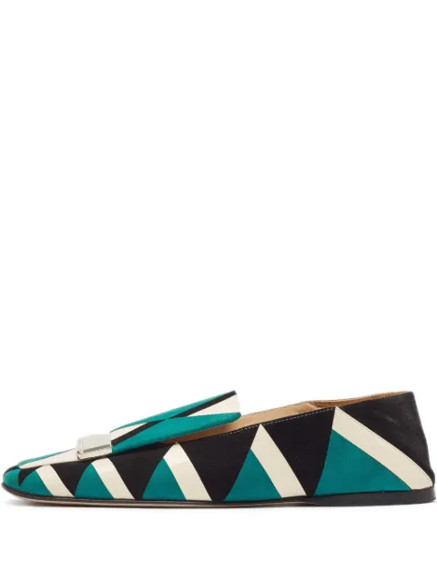 Sergio Rossi Vintage Pre-owned geometric-pattern ballet flats Blue 986323