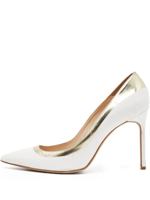 Manolo Blahnik 100mm leather pumps White 918005