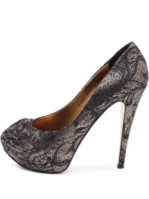 Gina Pre-Owned 120mm platform pumps Black 873437