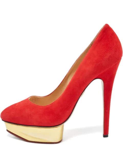 Charlotte Olympia Pre-Owned 120mm suede pumps Red 870270